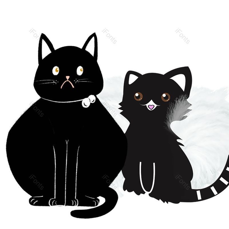 卡通图片,插画元素,猫咪PNG,可爱免抠素材